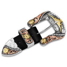 Load image into Gallery viewer, Southwest 3-Piece Longhorn Buckle Set