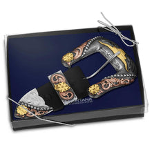 Load image into Gallery viewer, Southwest 3-Piece Longhorn Buckle Set