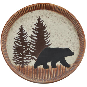 "Wilderness Trails" 4-Piece Ceramic Salad Plate Set - Bear