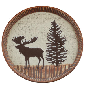 "Wilderness Trails" 4-Piece Ceramic Salad Plate Set - Moose
