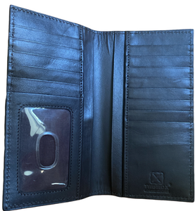 Twisted X Hair-On Rodeo Wallet with Brown Leather Filagree Cut Overlay