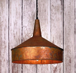 Copper Colored Tin Pendant Lamp