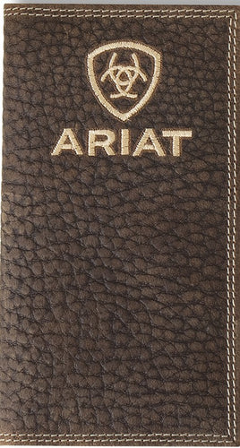 Ariat Men's Rodeo Wallet Bull Hide Brown