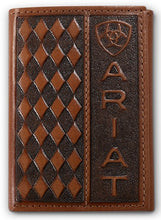 Load image into Gallery viewer, Ariat Men's Tri-Fold Wallet with Diamond Embossed Brown