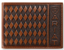 Load image into Gallery viewer, Ariat Men's Bi-Fold Wallet with Diamond Embossed Brown