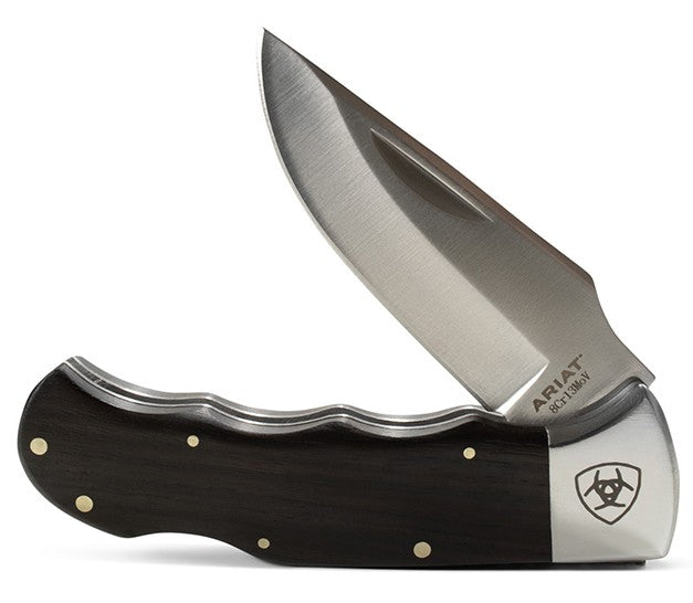 Ariat Pocket Knife Black with Smooth Blade