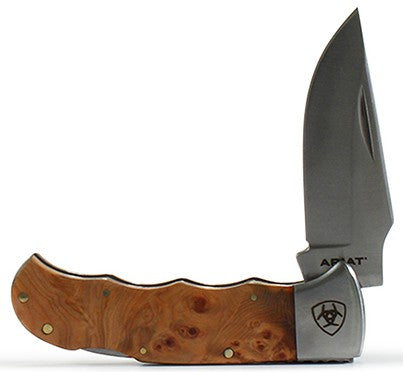 Ariat Pocket Knife Brown with Smooth Blade