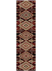 "Broken Bow Red" Western Area Rug (4 Sizes Available)