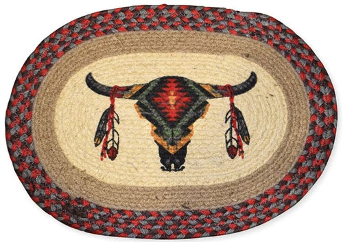 Cow Skull Braided Jute Table Mat