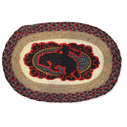 Bronc Rider Braided Jute Table Mat