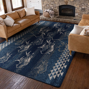 "Buffalo Rising - Midnight" Area Rugs - Choose from 6 Sizes!