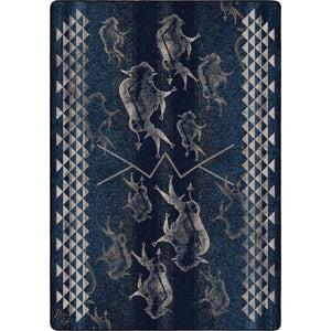 "Buffalo Rising - Midnight" Area Rugs - Choose from 6 Sizes!