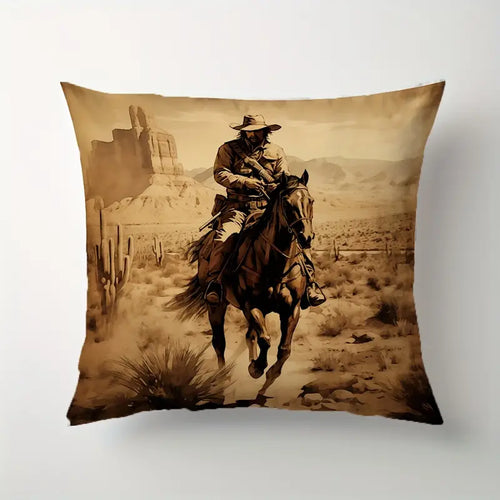 Cowboy Flannel Accent Pillow - 18