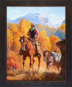 "Magic of The Autumn Trail" Western Framed Canvas Print