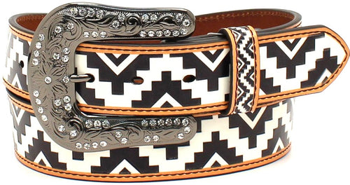 Angel Ranch Ladies' Western Belt with Zig Zag Diamond Tan (1-1/2