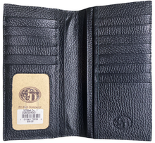 Load image into Gallery viewer, Men's Tooled Black Leather and Rug Fabric Rodeo Wallet