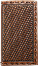 Load image into Gallery viewer, Men's Basketweave Leather Tri-Fold Rodeo Wallet