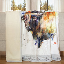 Load image into Gallery viewer, "Open Range" Plush Sherpa Throw Blanket by Dean Crouser