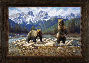 "Deuces Wild" Bear Canvas Textured Framed Print