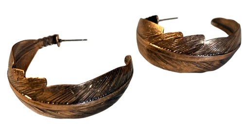 Copper Colored Feather Earrings