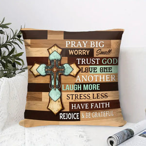 "Trust God Have Faith" Cross Accent Pillow - 18" x 18"