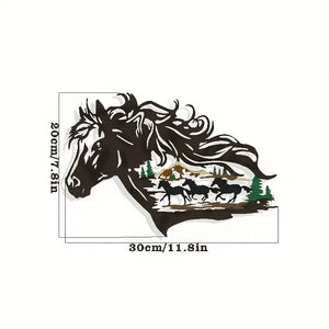 Running Horses Metal Art - 11-5/8" Wide