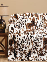 Load image into Gallery viewer, Wrangler Light Tri-Color Cowhide Heavy Plush Throw Blanket