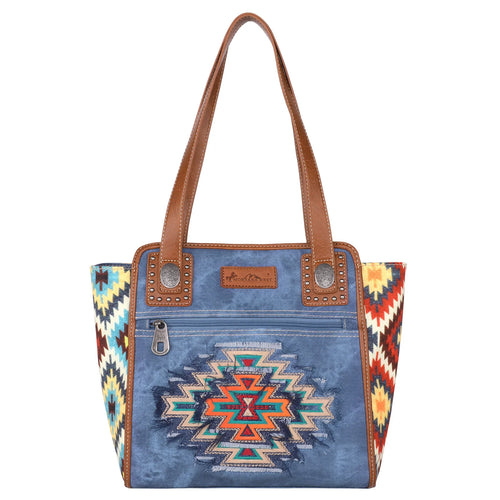 Western Aztec Jean Denim Tote