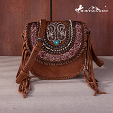 Load image into Gallery viewer, Western Tooled Concealed Carry Crossbody- Brown