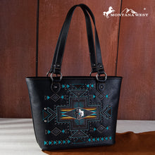 Load image into Gallery viewer, Western Concho Concealed Carry Tote - Black