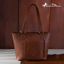 Load image into Gallery viewer, Western Concho Concealed Carry Tote - Brown