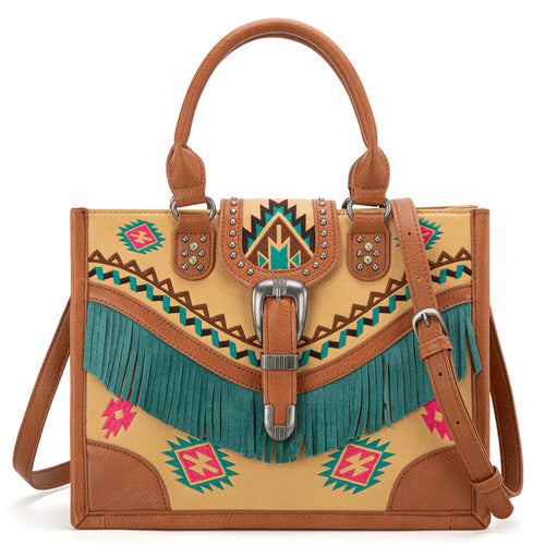 Western Buckle Concealed Carry Tote - Brown