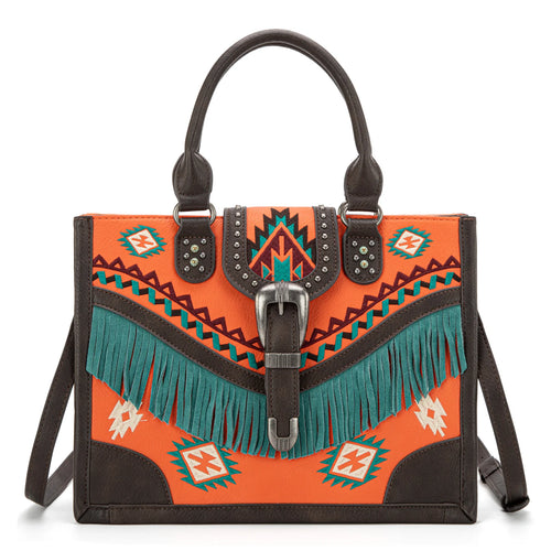 Western Buckle Concealed Carry Tote - Orange