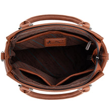 Load image into Gallery viewer, Western Tooled Aztec Tote/Crossbody - Brown