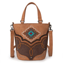 Load image into Gallery viewer, Western Embroidered Aztec Collection Bucket Tote/Crossbody