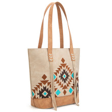 Load image into Gallery viewer, Southwestern Embroidered Tote - Tan