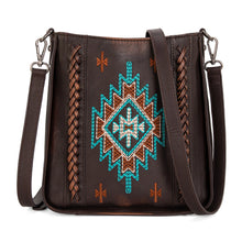 Load image into Gallery viewer, Western Embroidered Aztec Crossbody - Coffee
