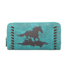 Load image into Gallery viewer, Running Horse Ladies' Wallet - Turquoise