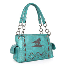 Load image into Gallery viewer, Running Horse Concealed Carry Satchel - Turquoise