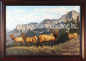"Magic Mountain" Elk Canvas Textured Framed Print