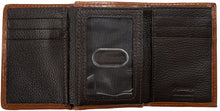 Load image into Gallery viewer, Western Longhorn with Calf Hair Overlay Leather Tri-Fold Wallet