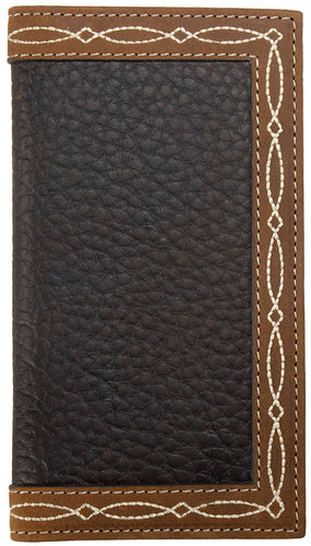 Men's Rodeo Brown Leather Boot Stitch Wallet
