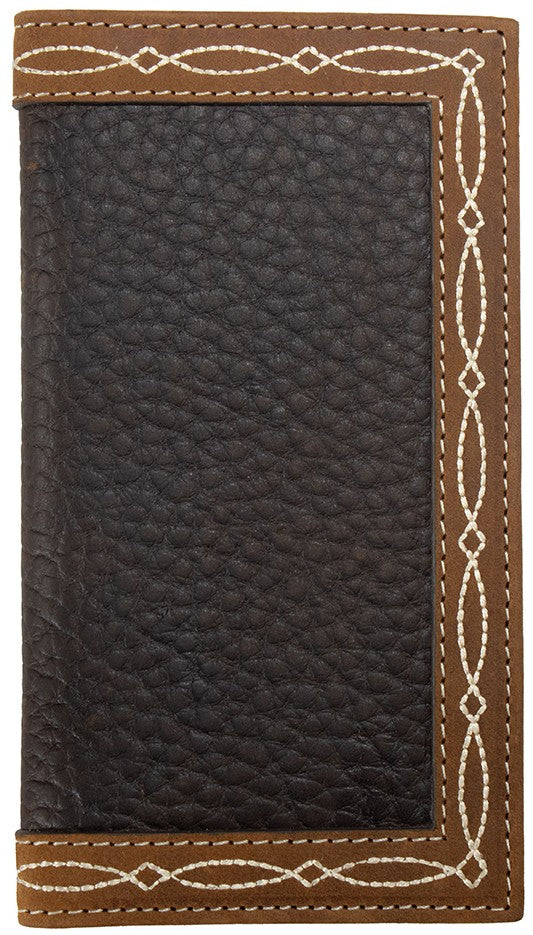Men's Rodeo Brown Leather Boot Stitch Wallet