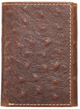 Load image into Gallery viewer, &quot;Nocona&quot; Western Ostrich Print Leather Brown Tri-Fold Wallet