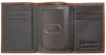 Load image into Gallery viewer, &quot;Nocona&quot; Western Ostrich Print Leather Brown Tri-Fold Wallet