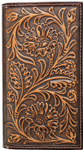 Load image into Gallery viewer, &quot;Nocona&quot; Western Floral Embossed Leather Brown Rodeo Wallet