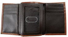 Load image into Gallery viewer, Nocona Longhorn Flowers Tri-Fold Wallet Brown