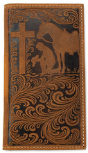 Load image into Gallery viewer, Praying Cowboy Men's Leather Rodeo Wallet