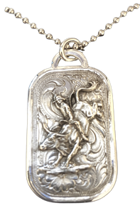 Western Men's Token Necklace with Bull Rider