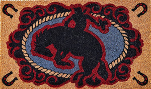 Bronc Rider Outdoor Coir Mat